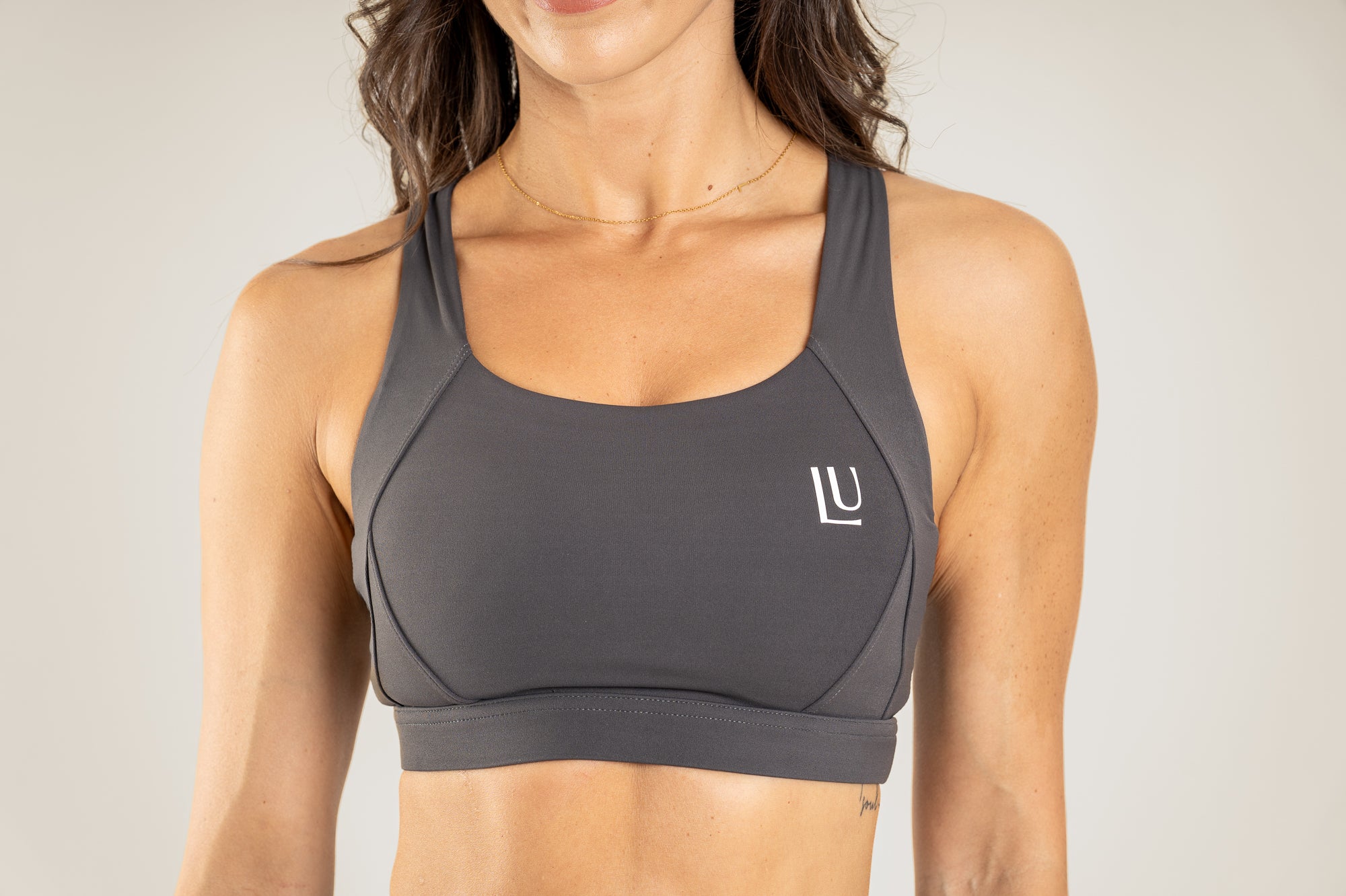 Level Up SCULPT športni modrc, stone grey