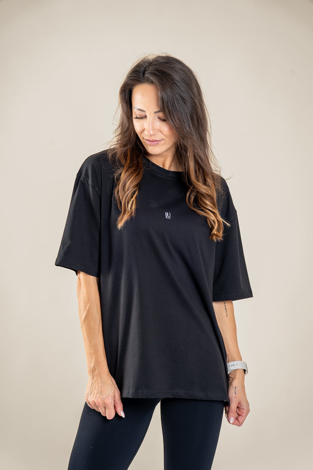 Lift Up oversize majica, črna