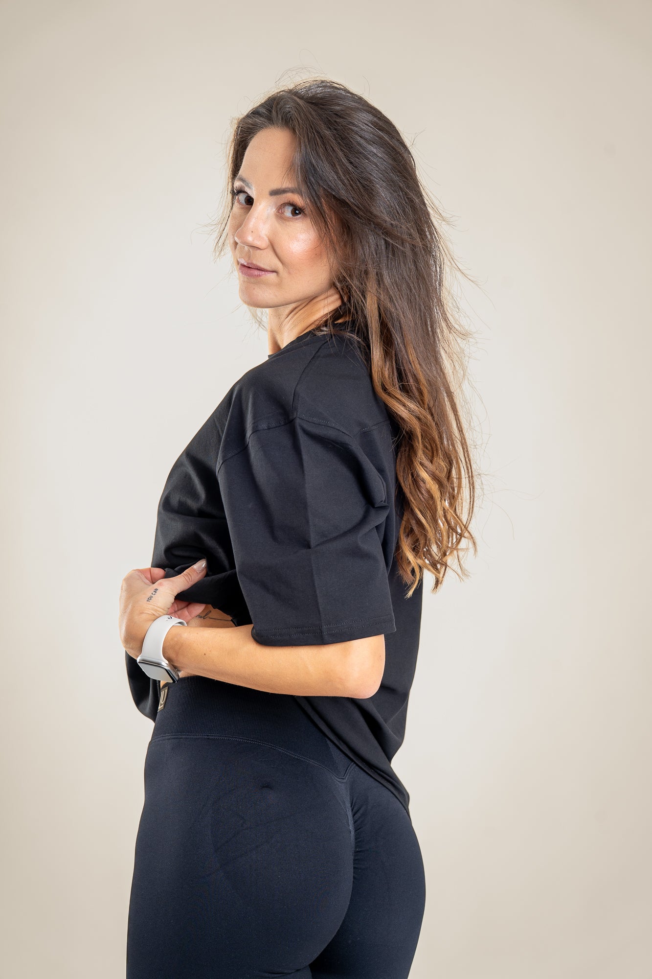 Lift Up oversize majica, črna