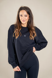 Lift Up oversize pulover, črna