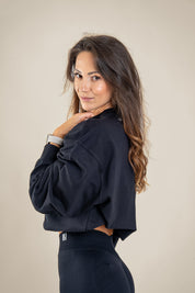 Lift Up oversize pulover, črna