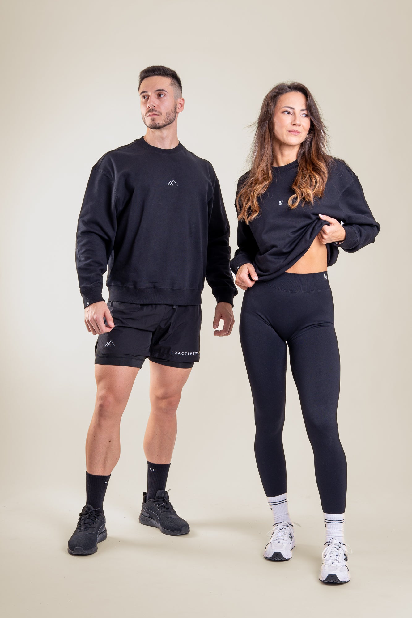 Lift Up oversize pulover, črna