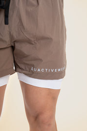 Lift Up kratke hlače 2v1, stone olive
