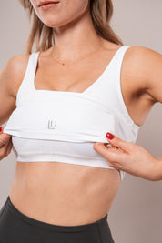 Timeless Crop Sports Bra White