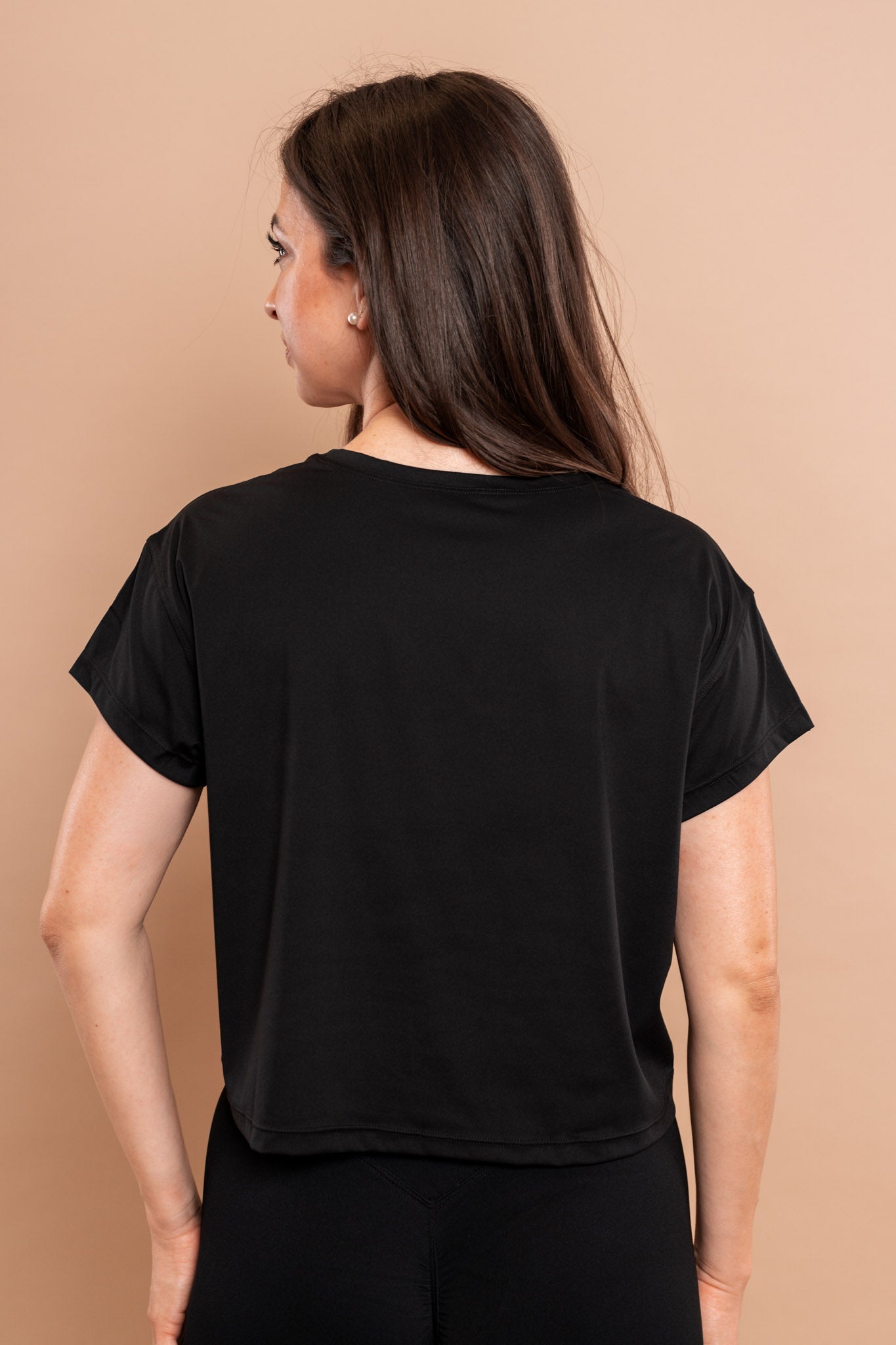 Crop Športna Majica Black 