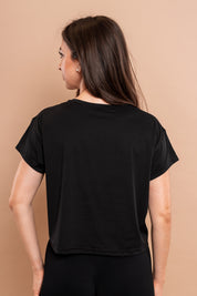 Crop Športna Majica Black 