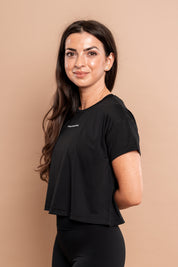 Crop Športna Majica Black 