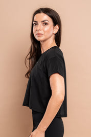 Crop Športna Majica Black 