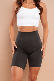 Level Up Long Shorts With Hidden Pocket Stone Grey