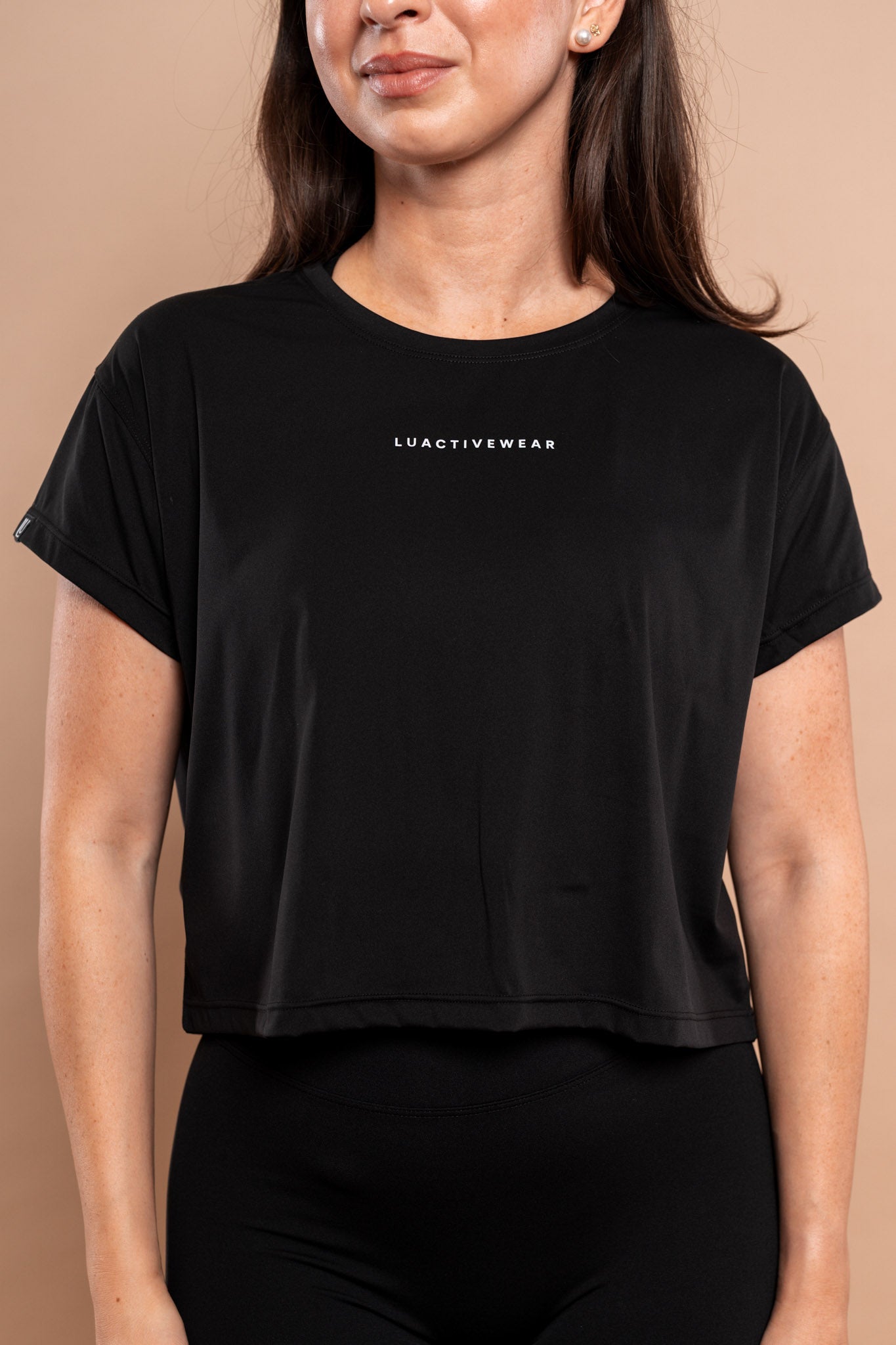 Crop Športna Majica Black 