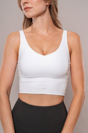 Timeless Crop Sports Bra White