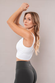 Timeless Crop Sports Bra White