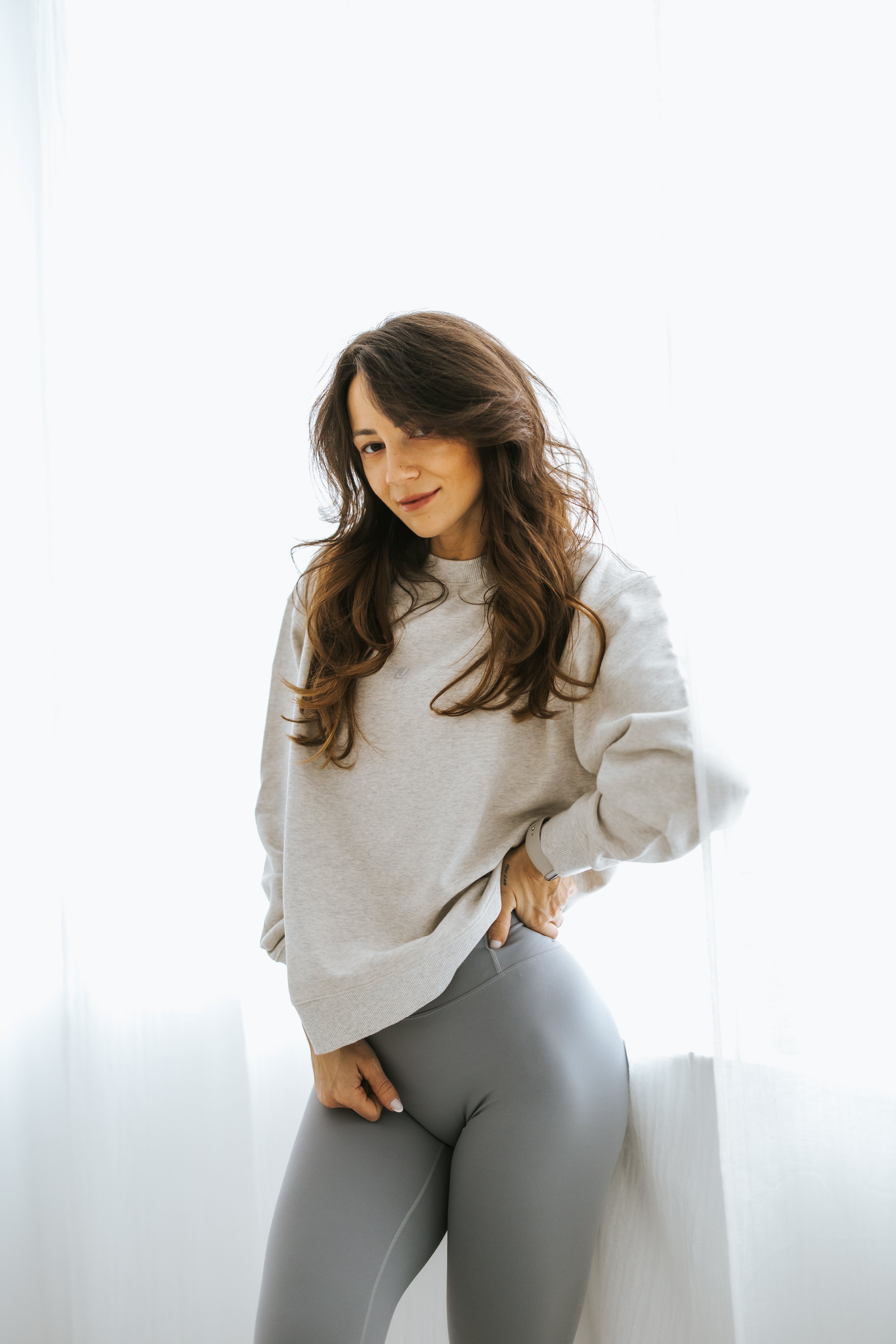 Lift Up Oversize Pulover Soft Grey